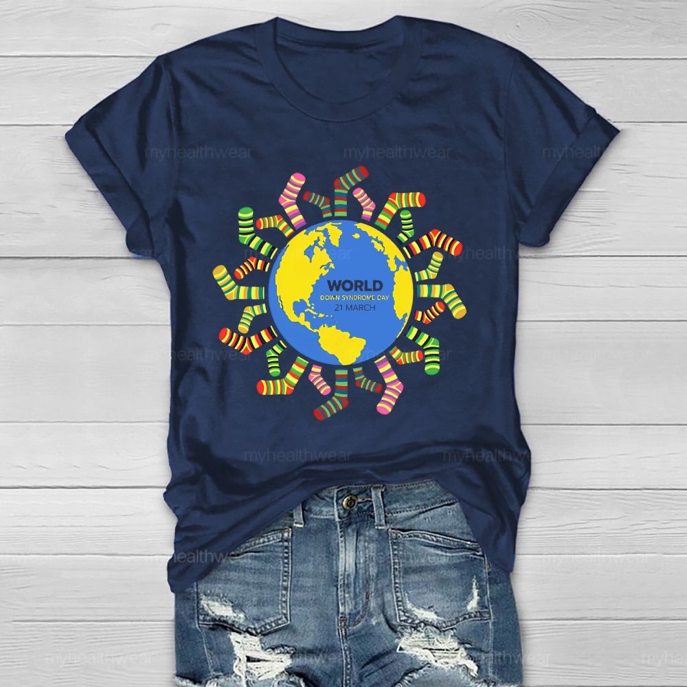 World Down Syndrome Day March 21 Healthwear T-shirt