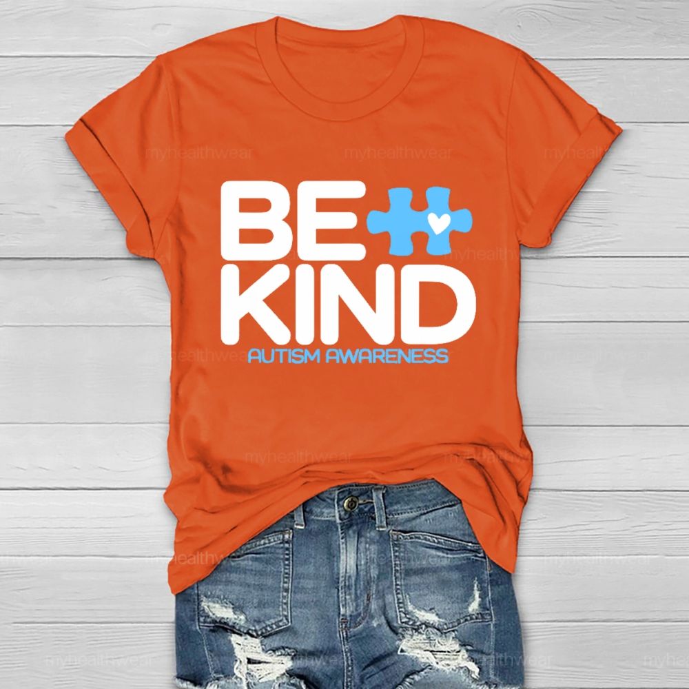 Be Kind Autism Awareness Puzzle Healthwear T-shirt