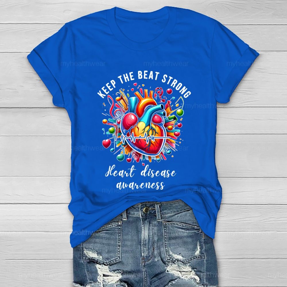 Keep The Beat Strong Heart Disease Awareness Healthwear T-shirt