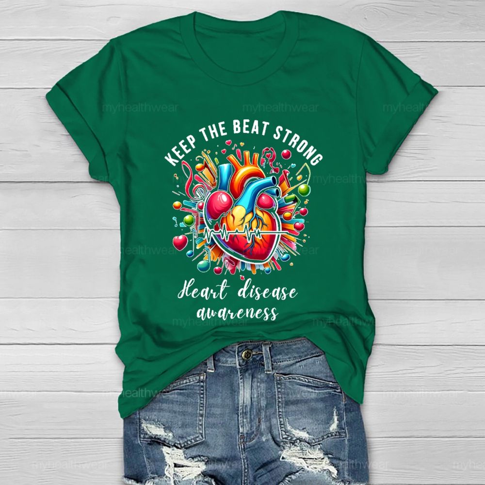 Keep The Beat Strong Heart Disease Awareness Healthwear T-shirt