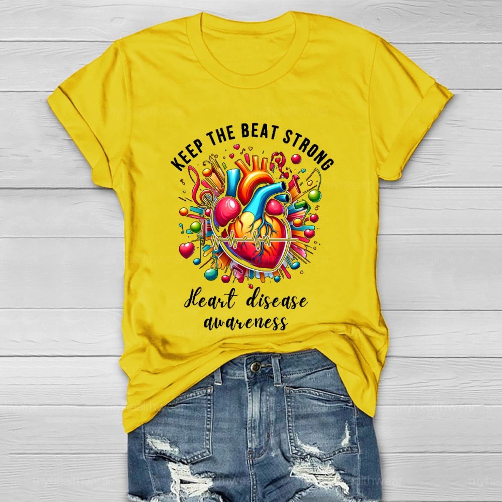 Keep The Beat Strong Heart Disease Awareness Healthwear T-shirt