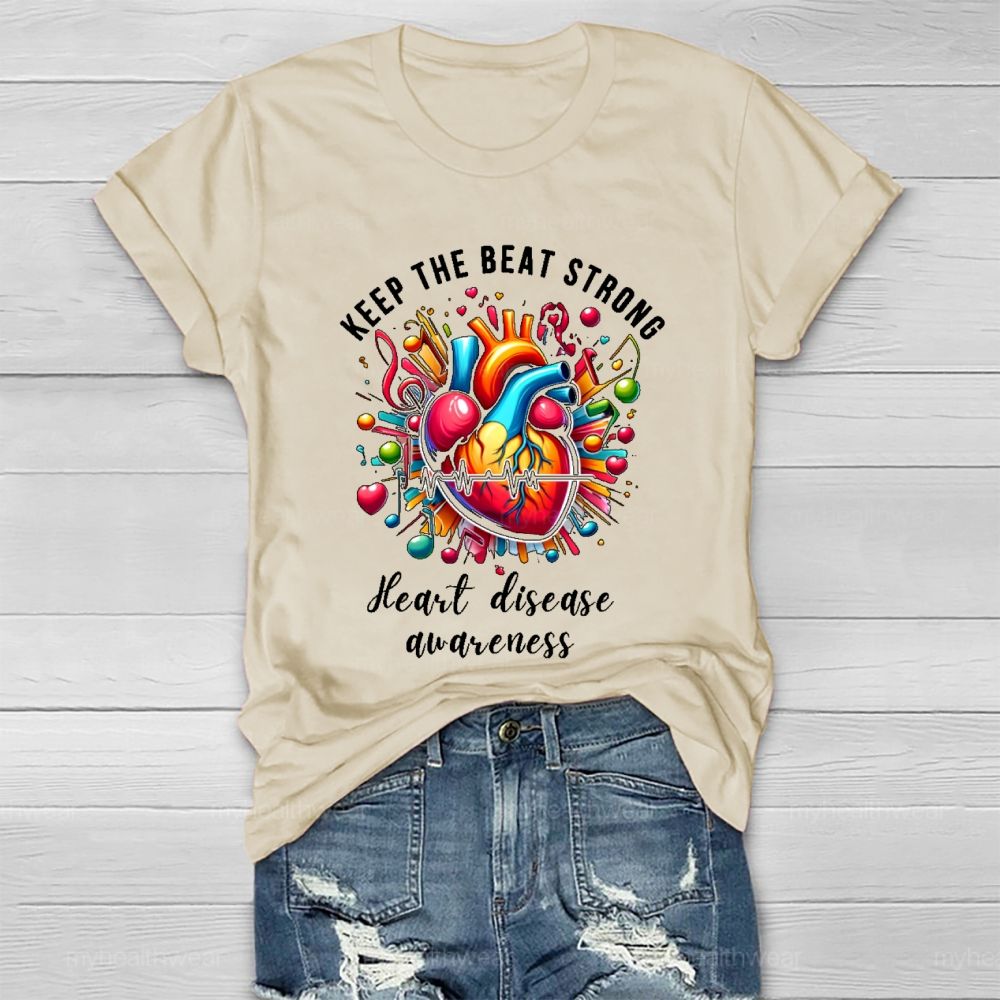 Keep The Beat Strong Heart Disease Awareness Healthwear T-shirt