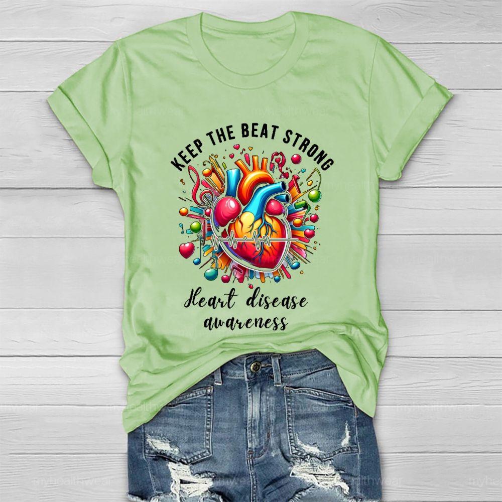 Keep The Beat Strong Heart Disease Awareness Healthwear T-shirt