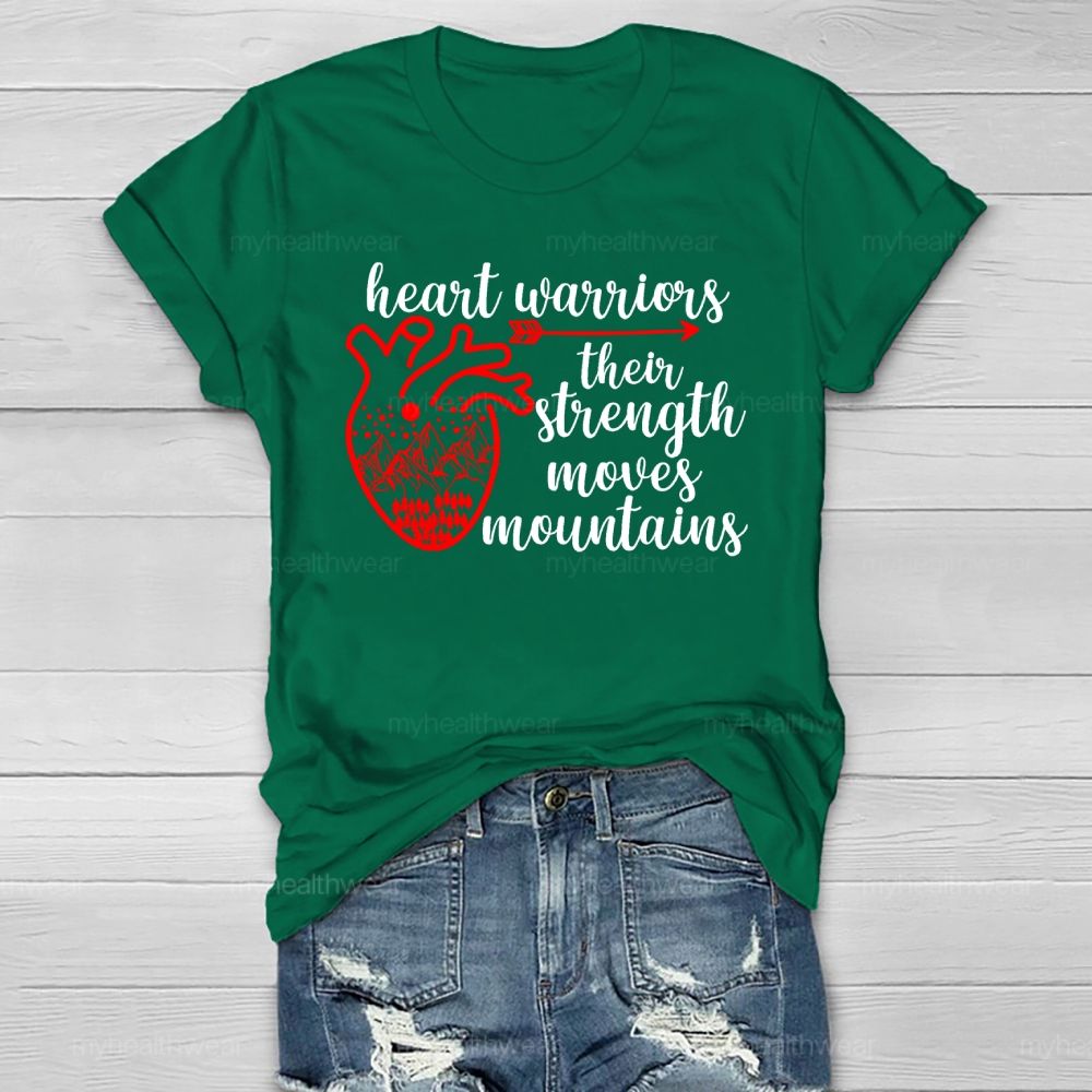 Heart Warrior Their Strength Moves Mountains Healthwear T-shirt