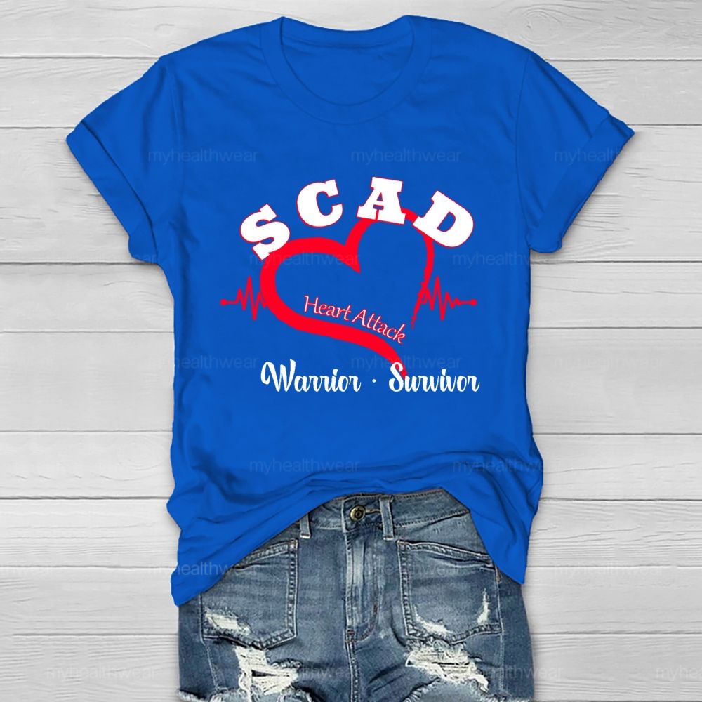 Scad Heart Attack Warrior Survivor  Healthwear T-shirt