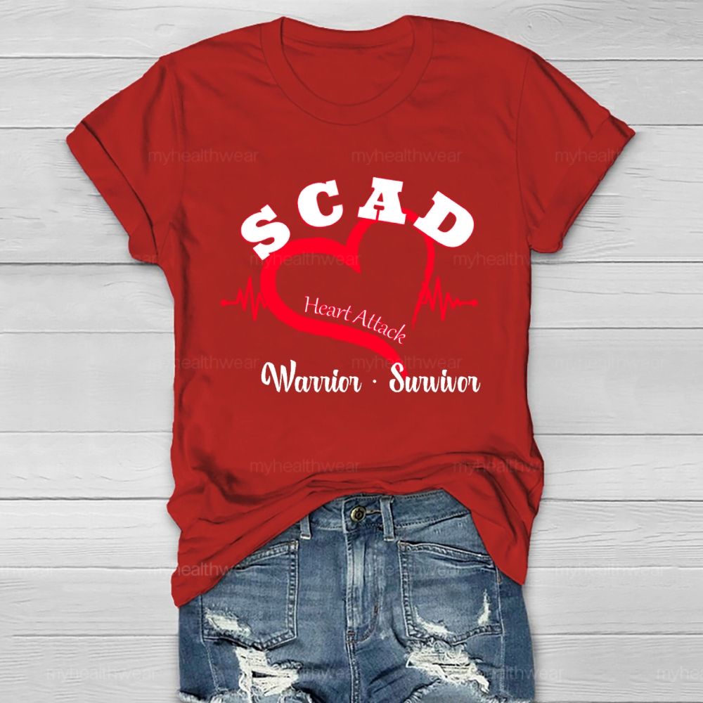 Scad Heart Attack Warrior Survivor  Healthwear T-shirt