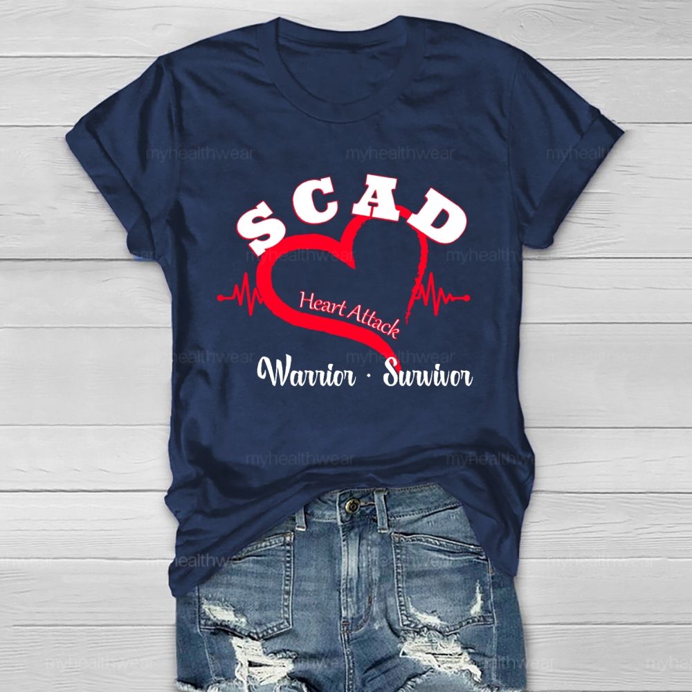 Scad Heart Attack Warrior Survivor  Healthwear T-shirt