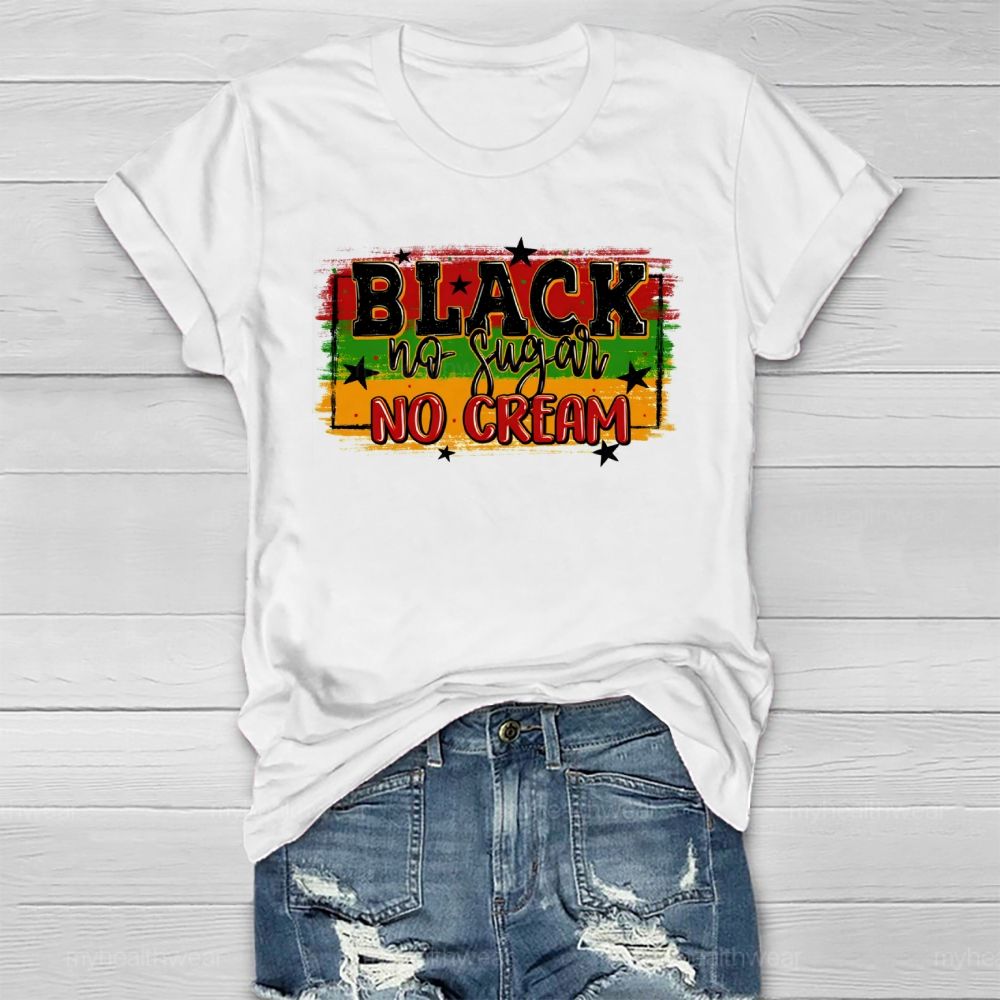 Black No Sugar No Cream Healthwear T-shirt