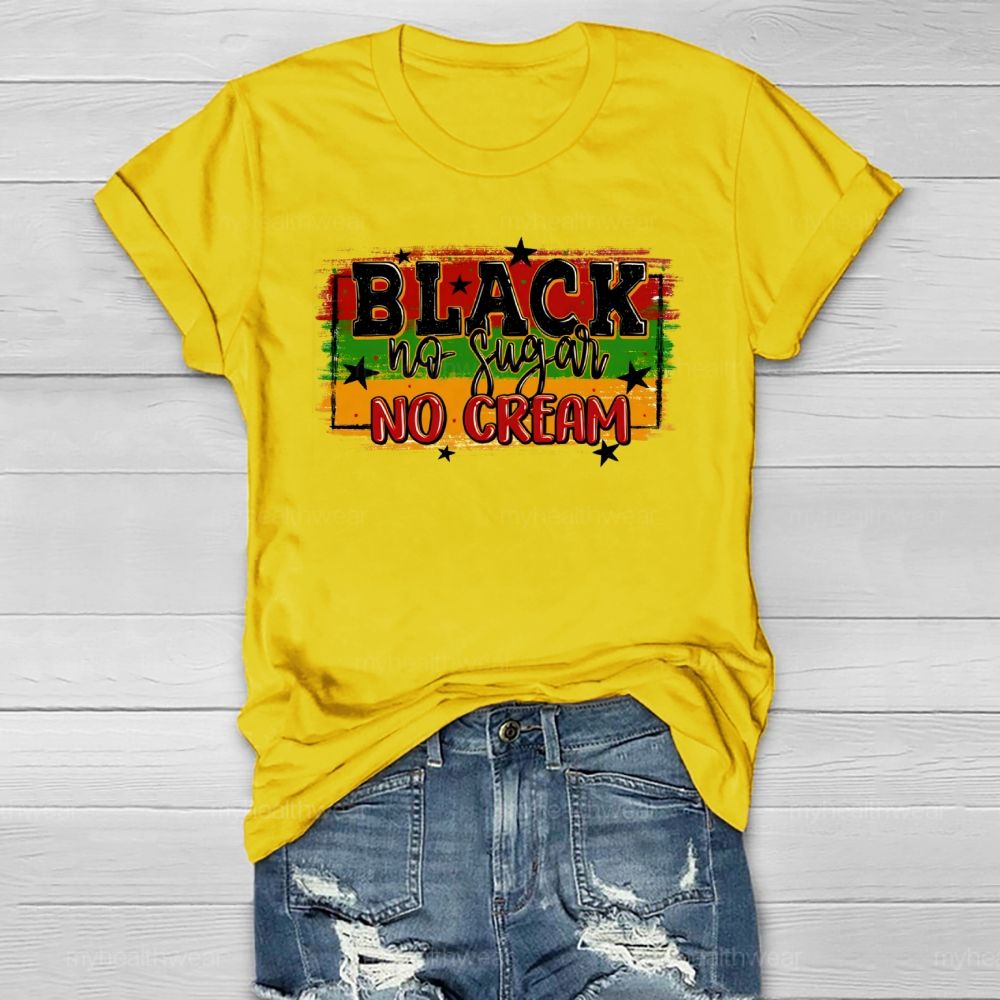 Black No Sugar No Cream Healthwear T-shirt