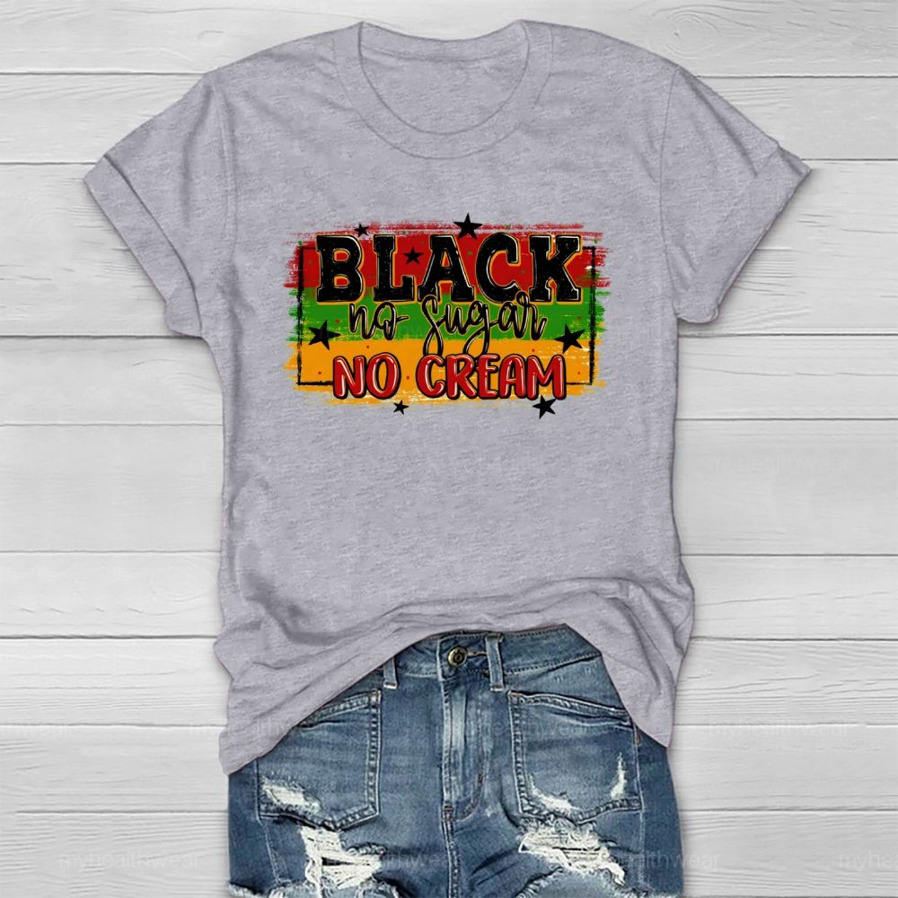 Black No Sugar No Cream Healthwear T-shirt