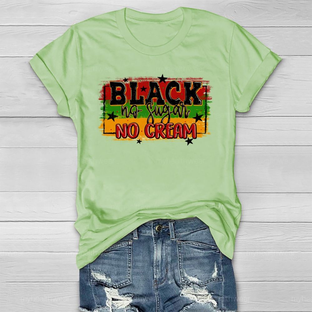 Black No Sugar No Cream Healthwear T-shirt