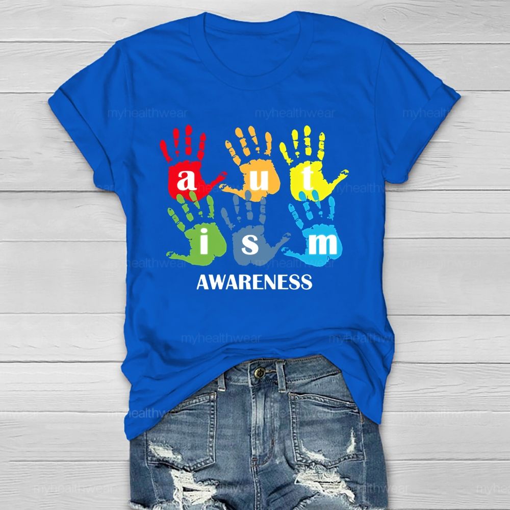 Autism Awareness Handprint Healthwear T-shirt