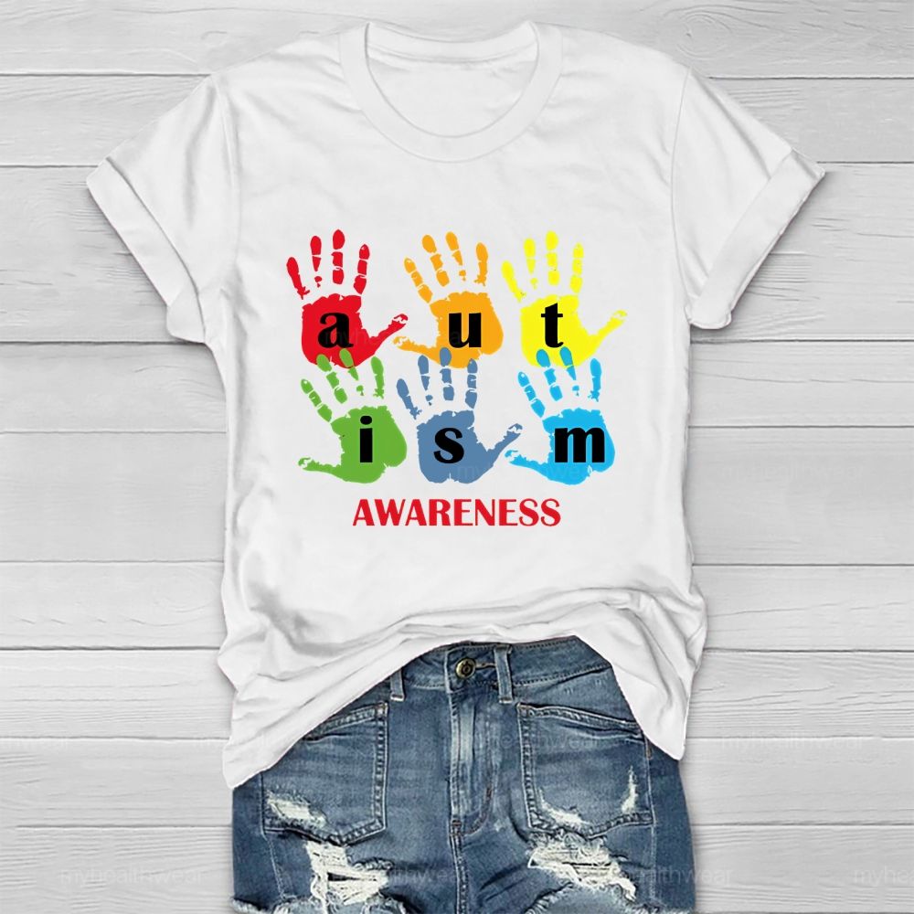 Autism Awareness Handprint Healthwear T-shirt