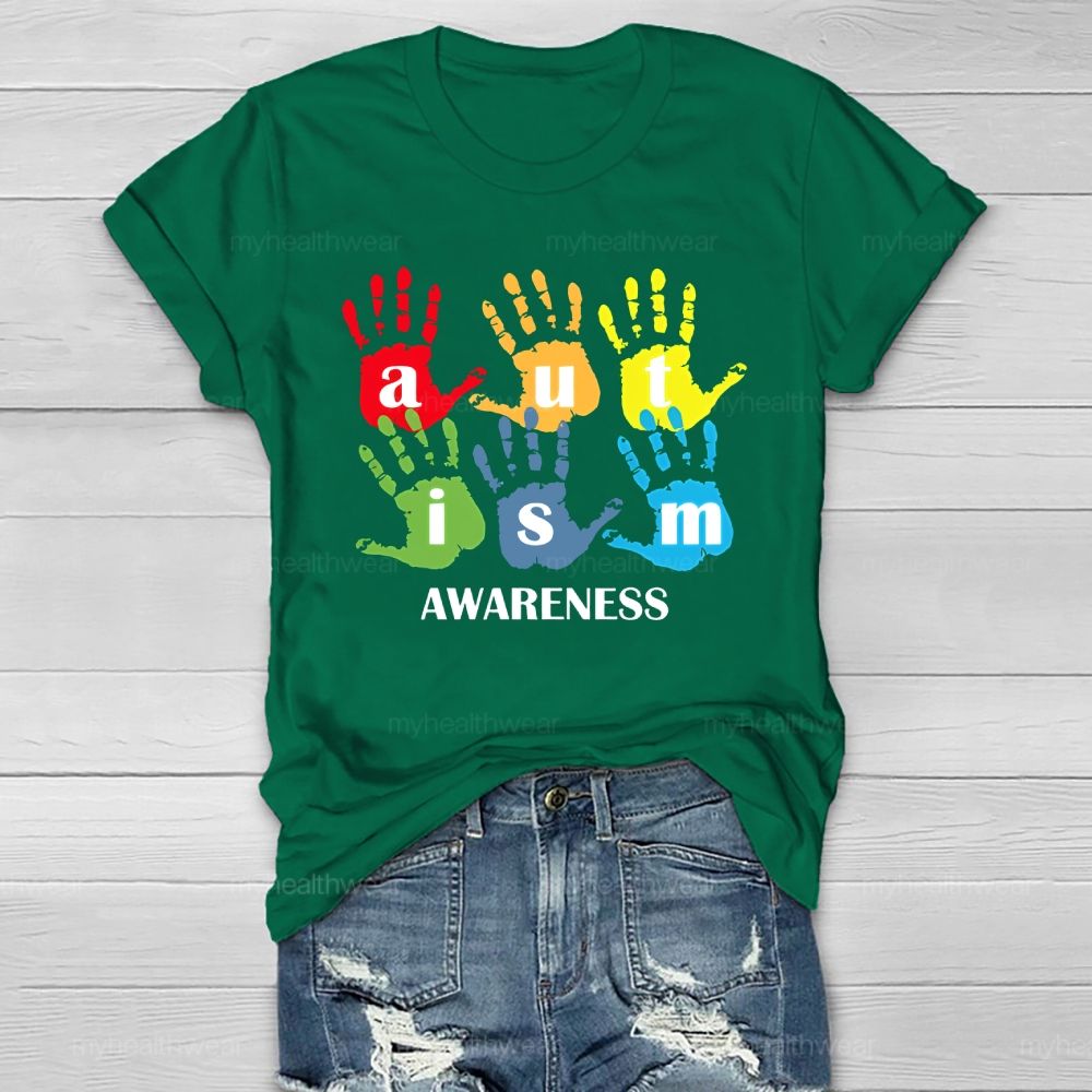 Autism Awareness Handprint Healthwear T-shirt
