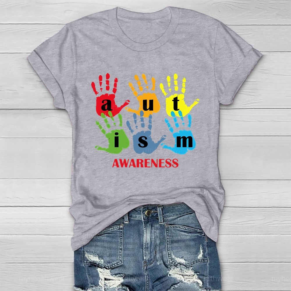 Autism Awareness Handprint Healthwear T-shirt