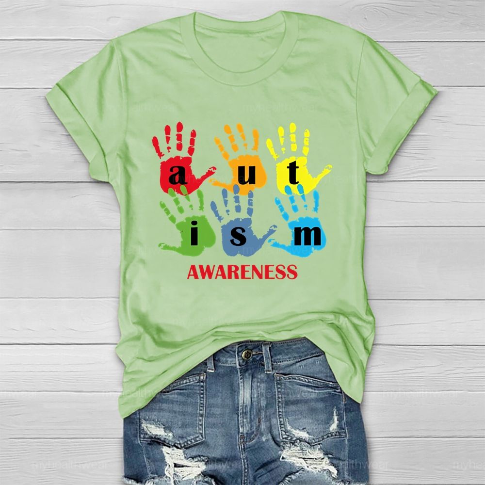 Autism Awareness Handprint Healthwear T-shirt