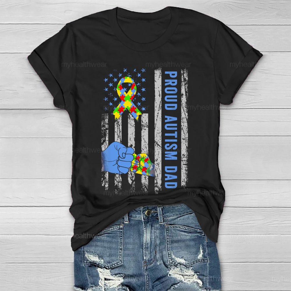 Proud Autism Dad  Healthwear T-shirt