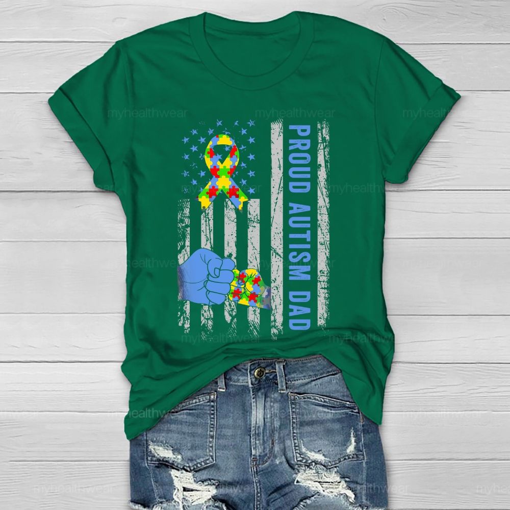 Proud Autism Dad  Healthwear T-shirt
