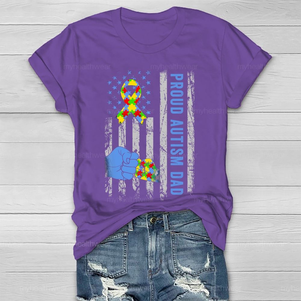 Proud Autism Dad  Healthwear T-shirt