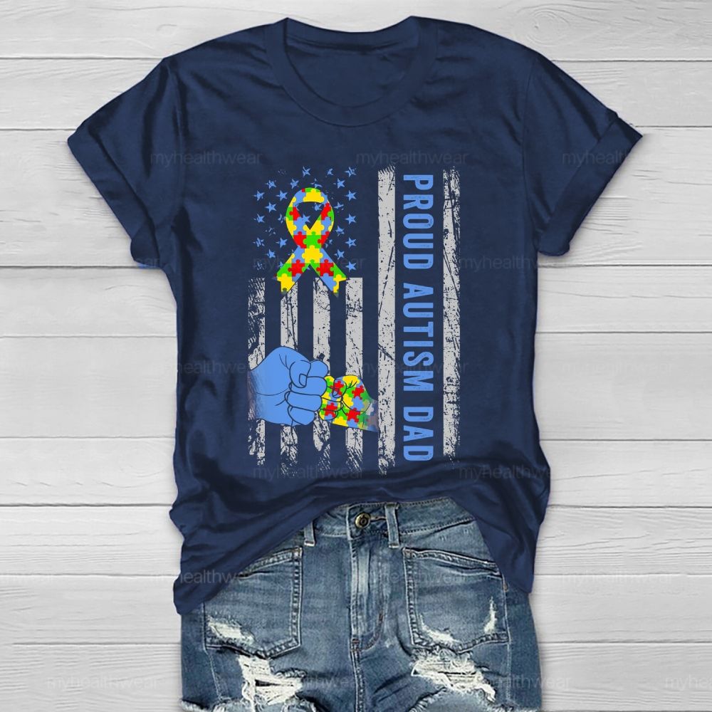 Proud Autism Dad  Healthwear T-shirt