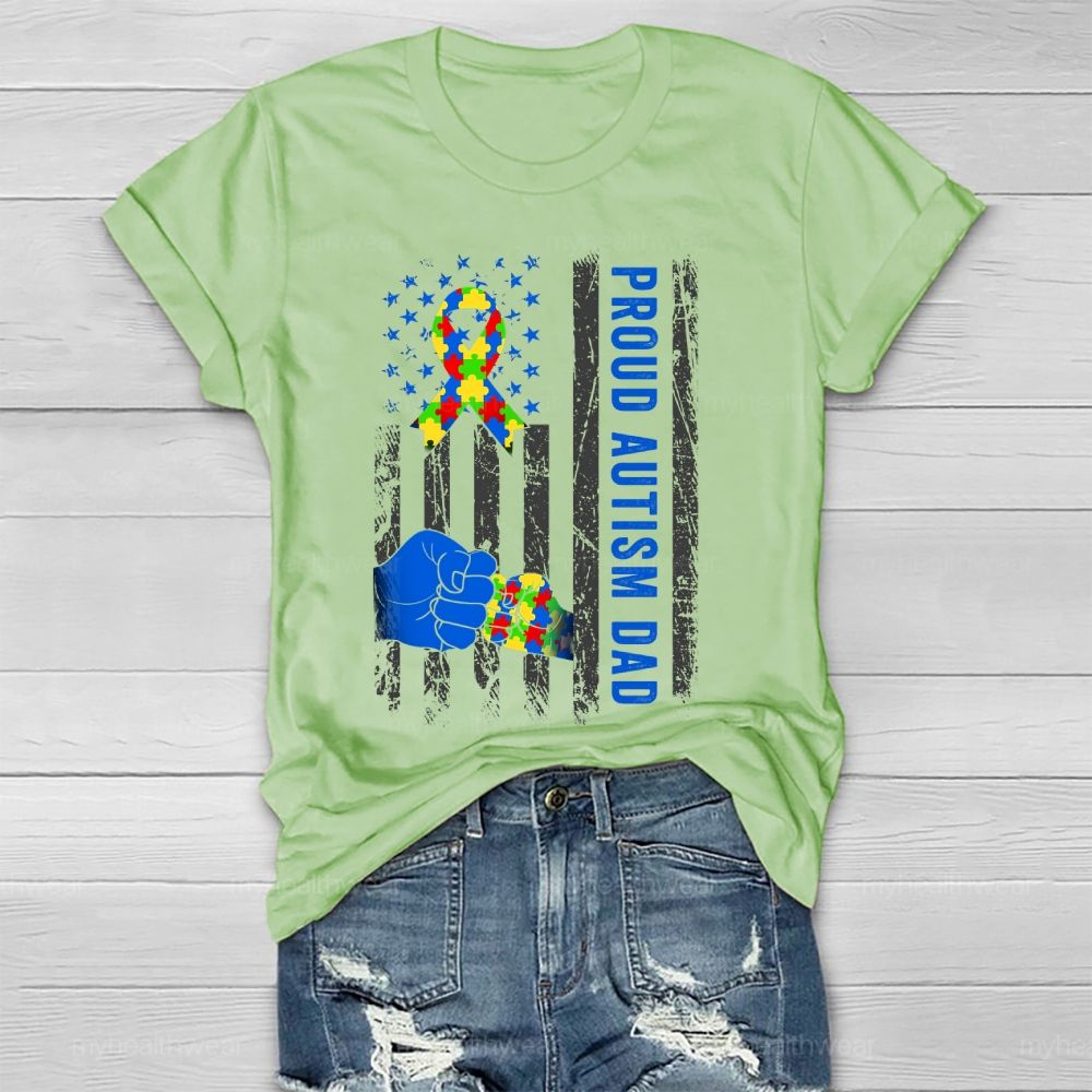 Proud Autism Dad  Healthwear T-shirt