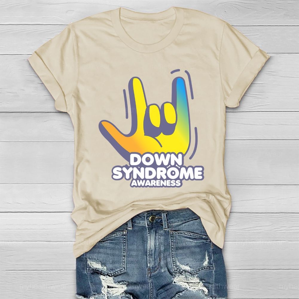 Down Syndrome Awareness Gesture Healthwear T-shirt