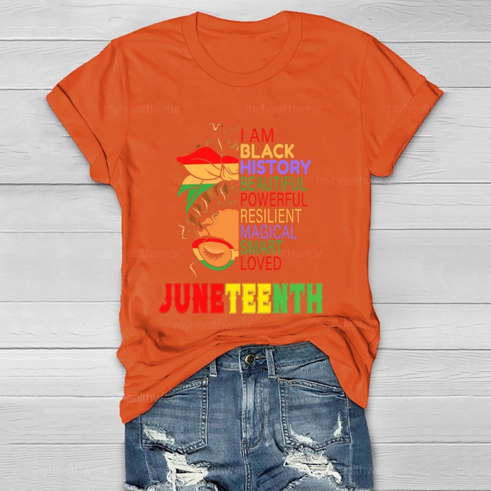 I Am Black History Powerful Beautiful Resilient Magical Healthwear T-shirt