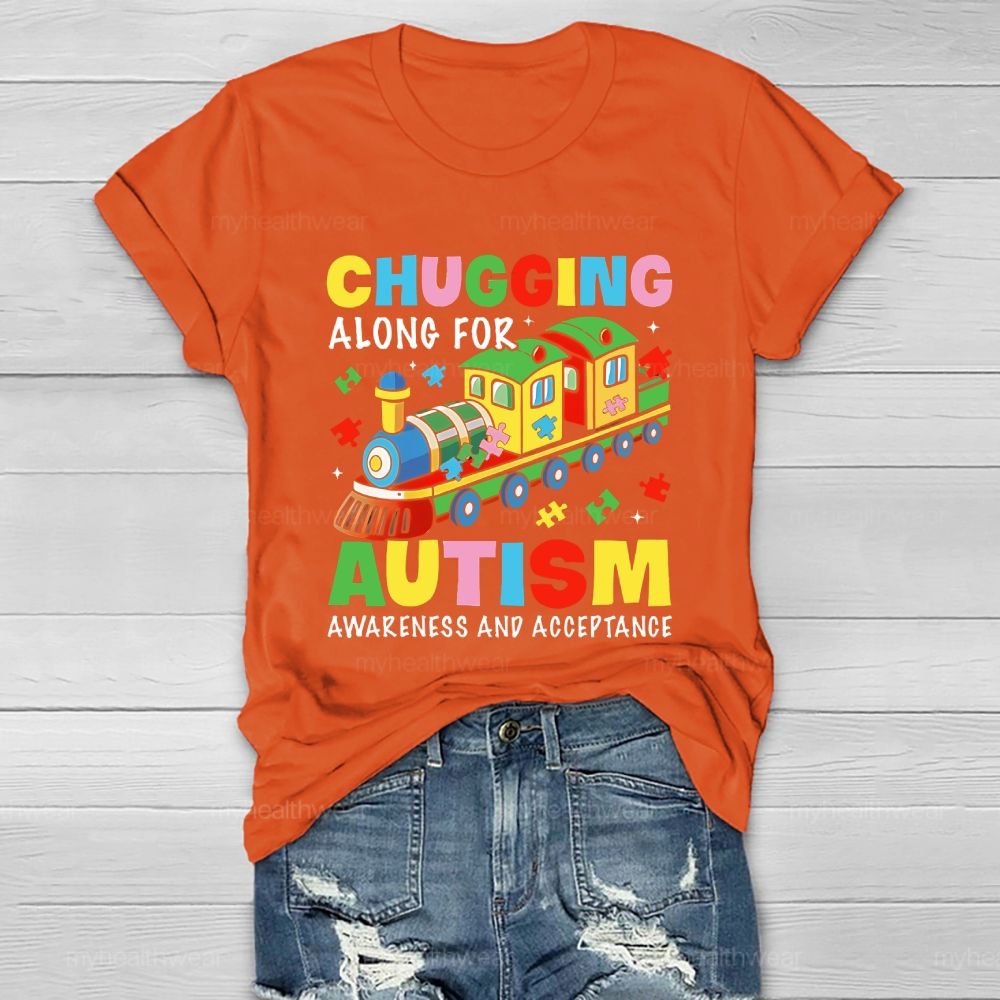 Chugging Along For Autism Awareness And Acceptance Healthwear T-shirt
