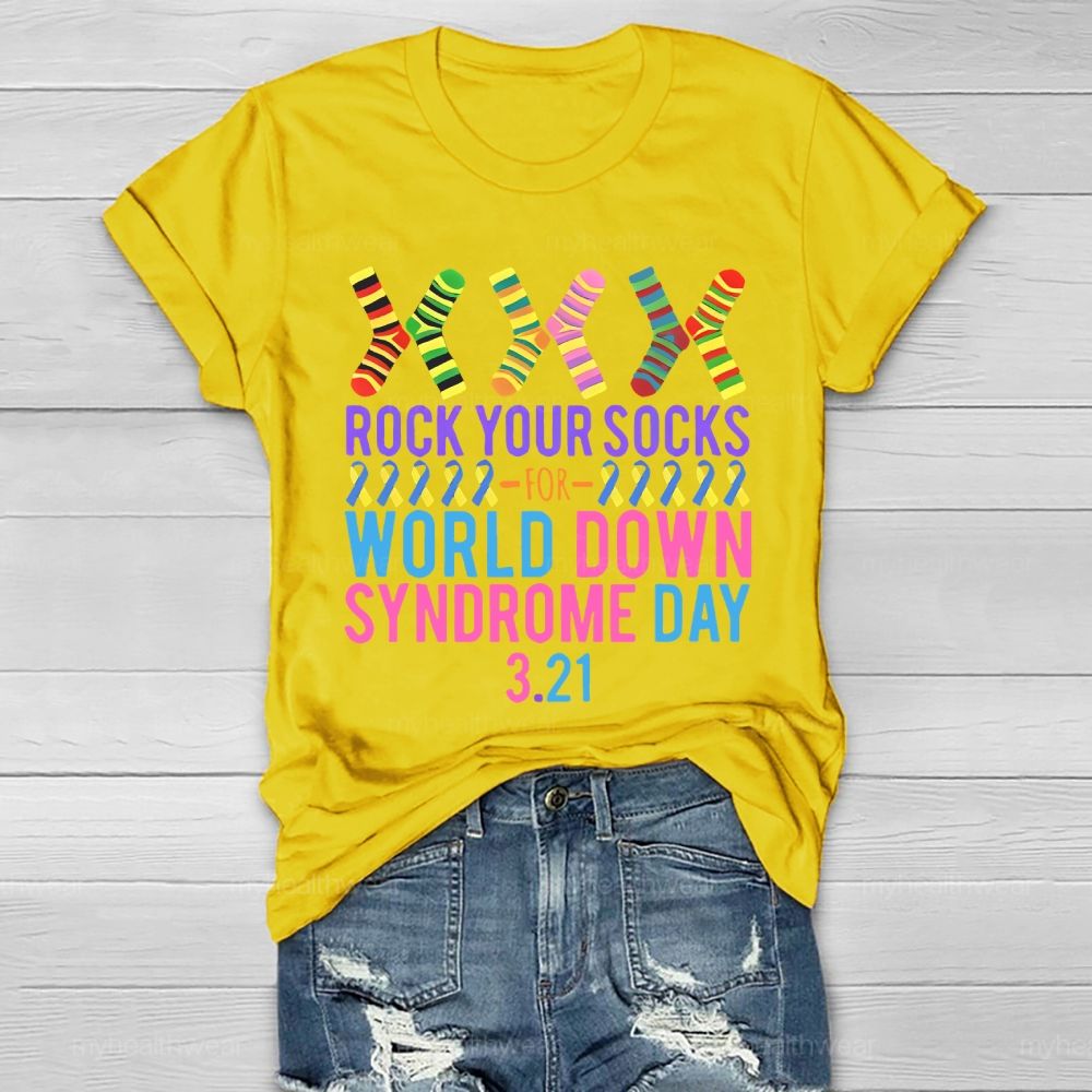 Rock Your Socks Down Syndrome Awareness Day 3.21 Healthwear T-shirt