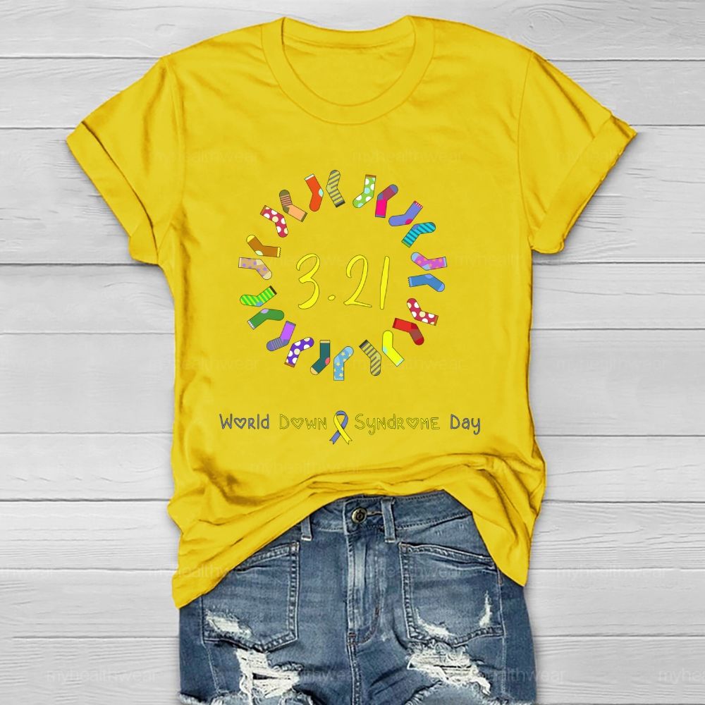 World Down Syndrome Day Socks Ribbon Healthwear T-shirt
