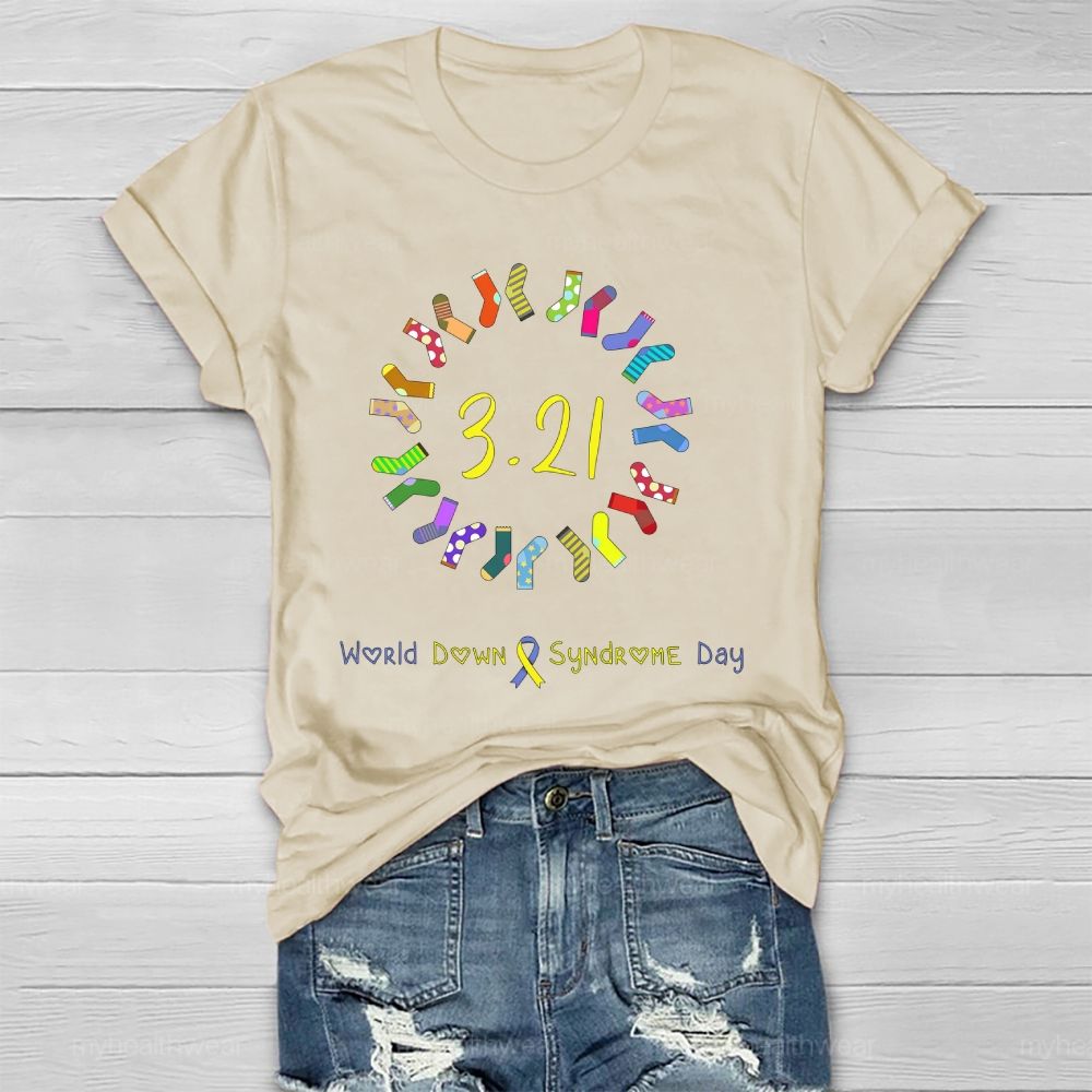 World Down Syndrome Day Socks Ribbon Healthwear T-shirt