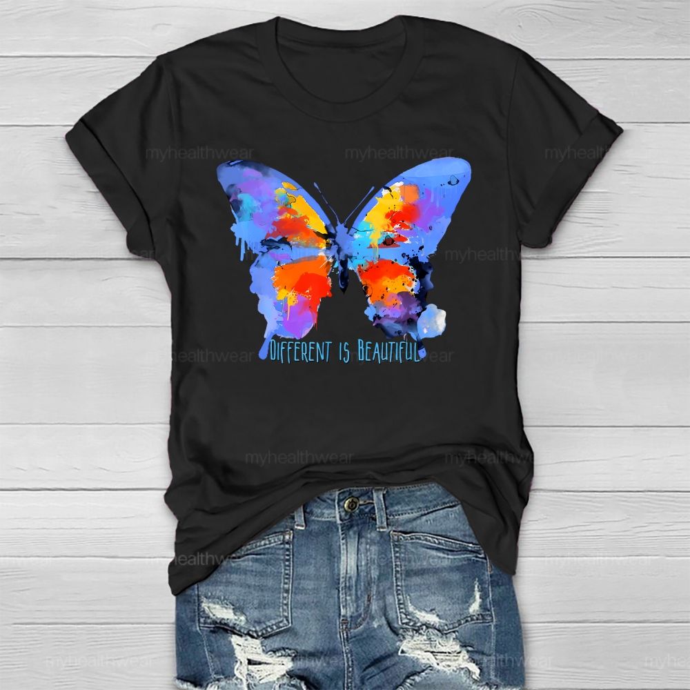 Different Is Beautiful Butterfly Healthwear T-shirt