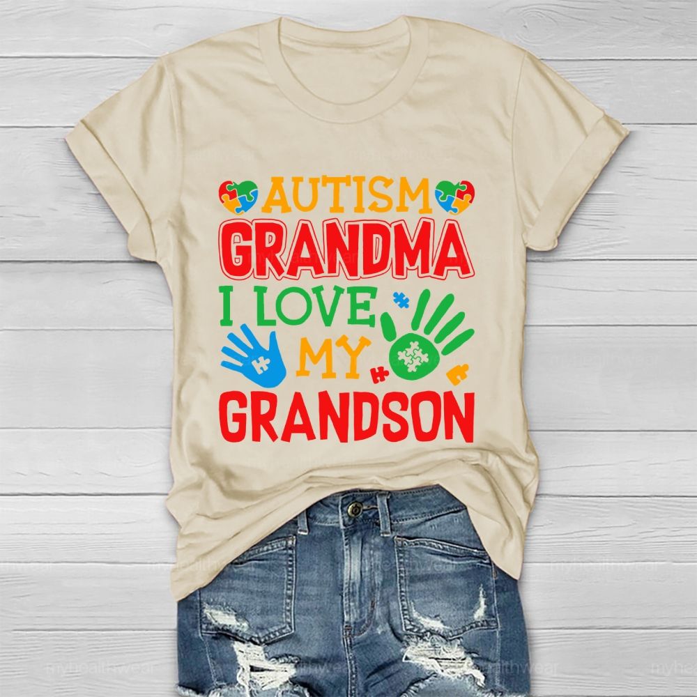 Autism Grandma I Love My Grandson Healthwear T-shirt