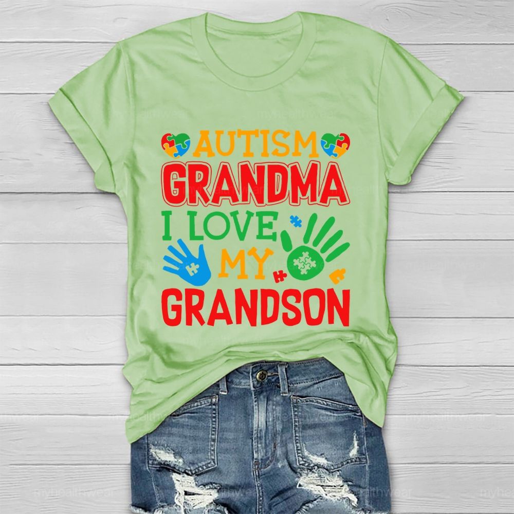 Autism Grandma I Love My Grandson Healthwear T-shirt