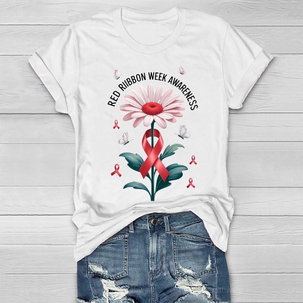 Red Ribbon Week Awareness Healthwear T-shirt