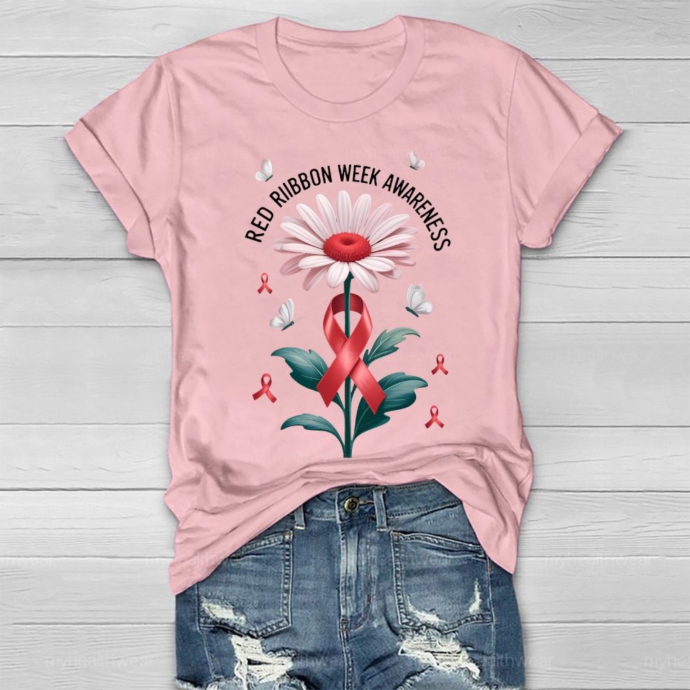 Red Ribbon Week Awareness Healthwear T-shirt