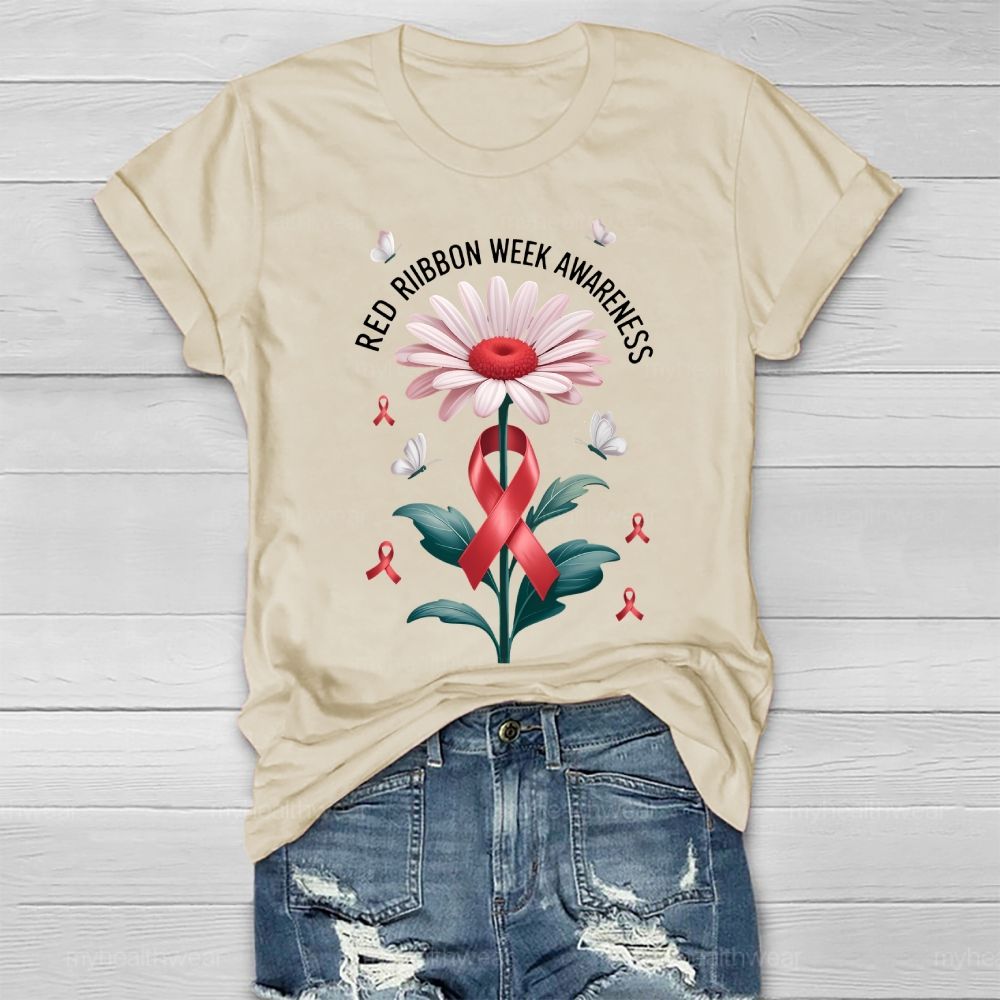 Red Ribbon Week Awareness Healthwear T-shirt
