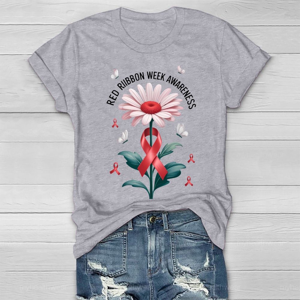Red Ribbon Week Awareness Healthwear T-shirt