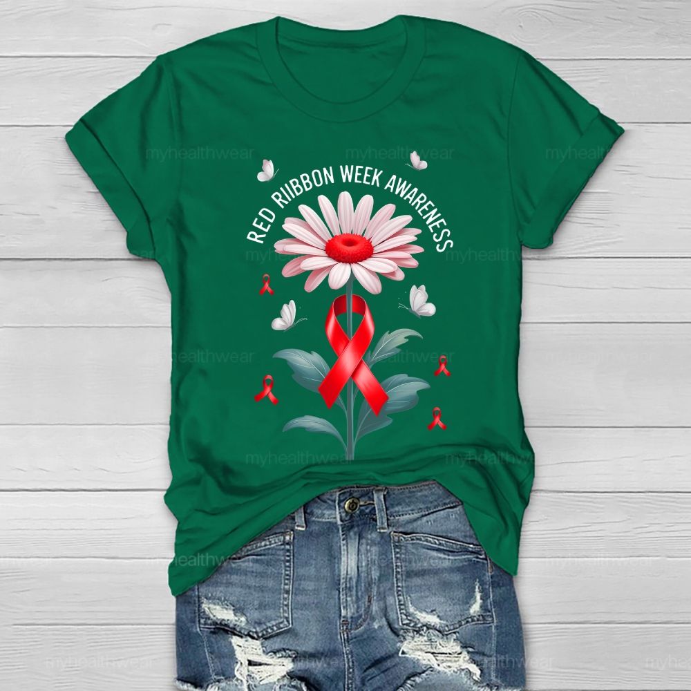Red Ribbon Week Awareness Healthwear T-shirt