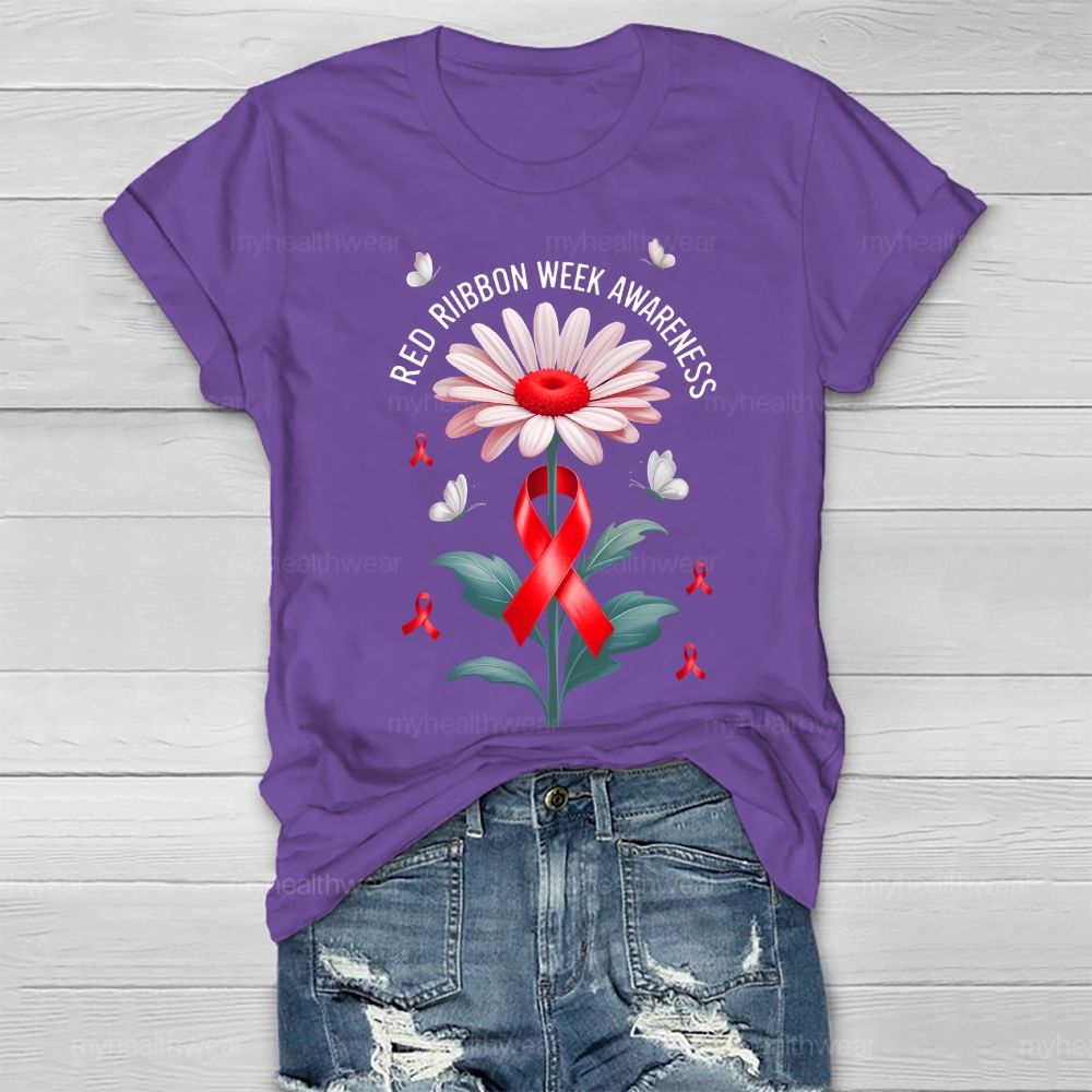 Red Ribbon Week Awareness Healthwear T-shirt