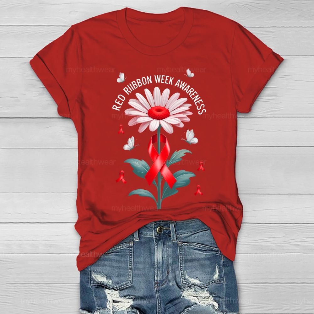 Red Ribbon Week Awareness Healthwear T-shirt