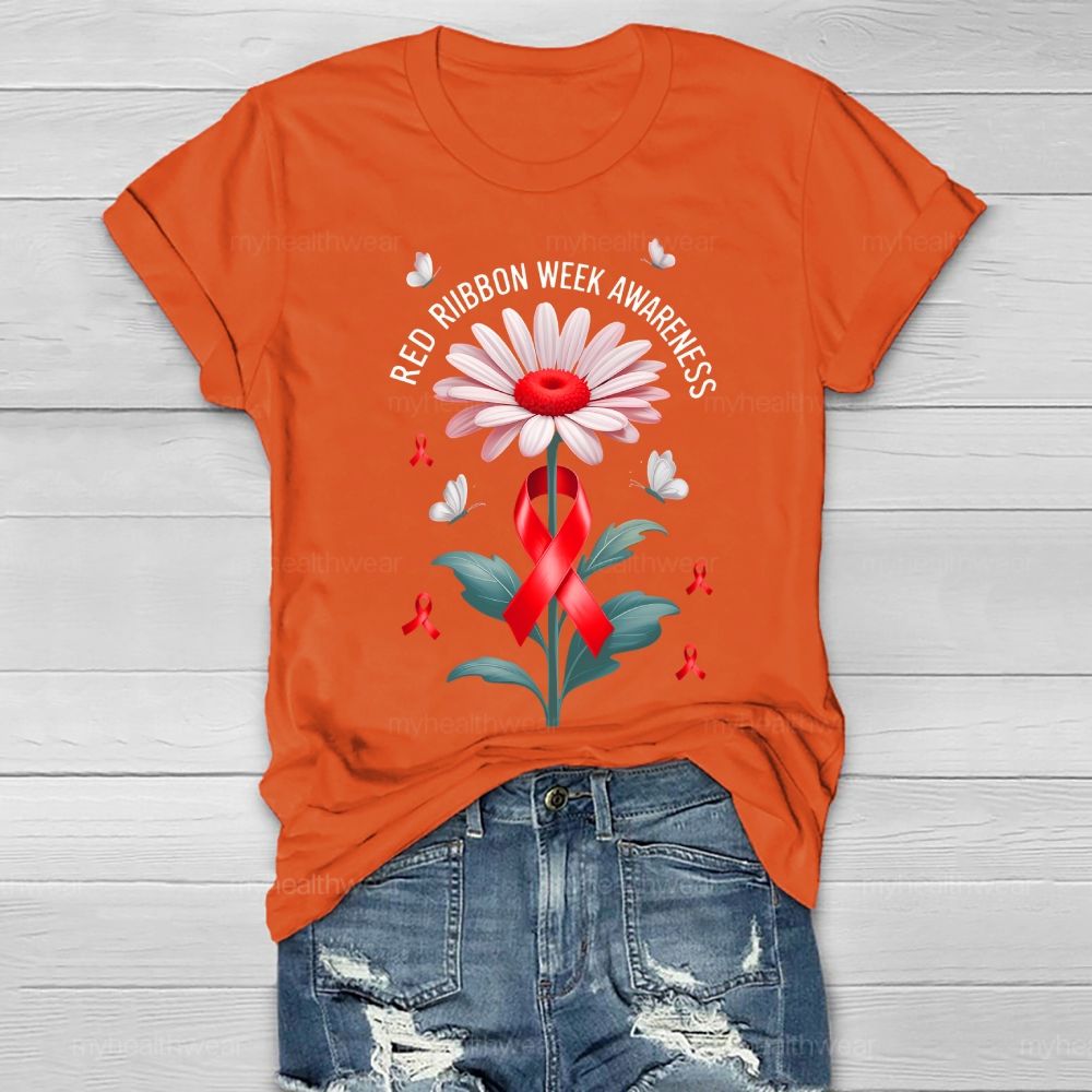 Red Ribbon Week Awareness Healthwear T-shirt