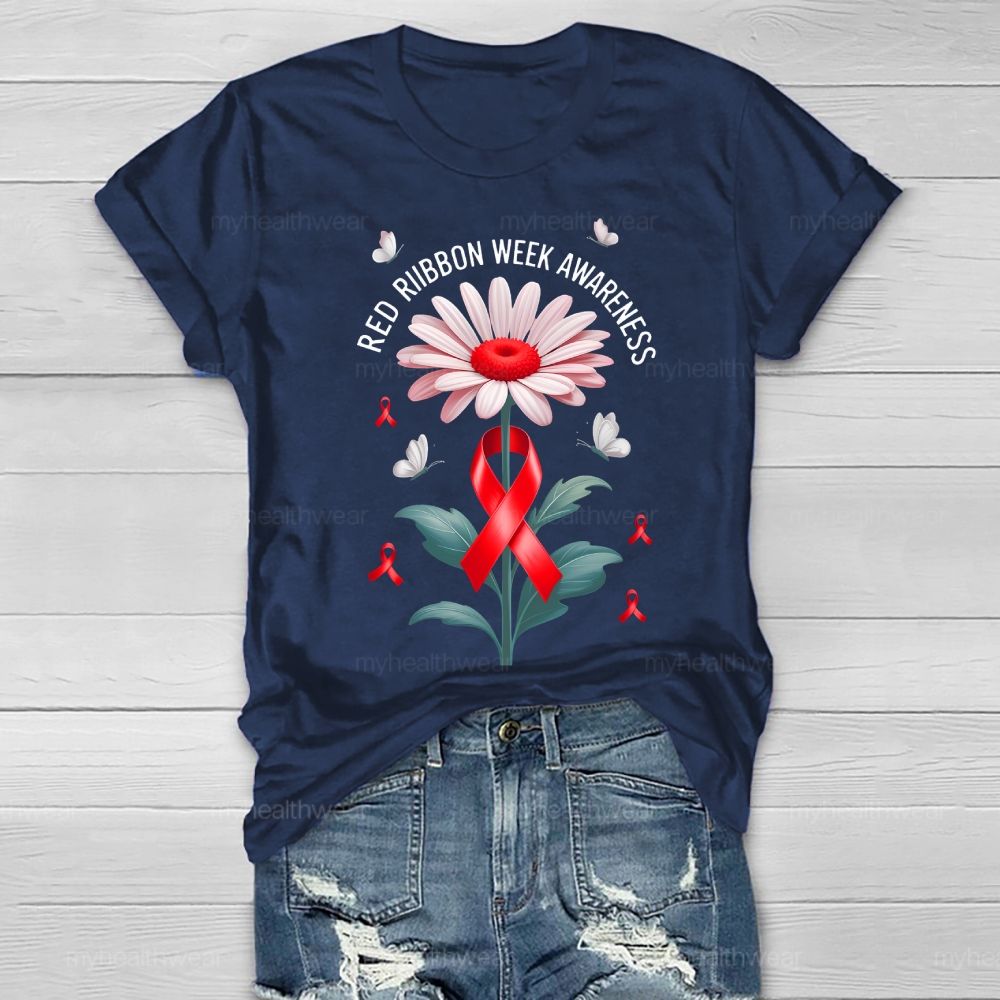 Red Ribbon Week Awareness Healthwear T-shirt