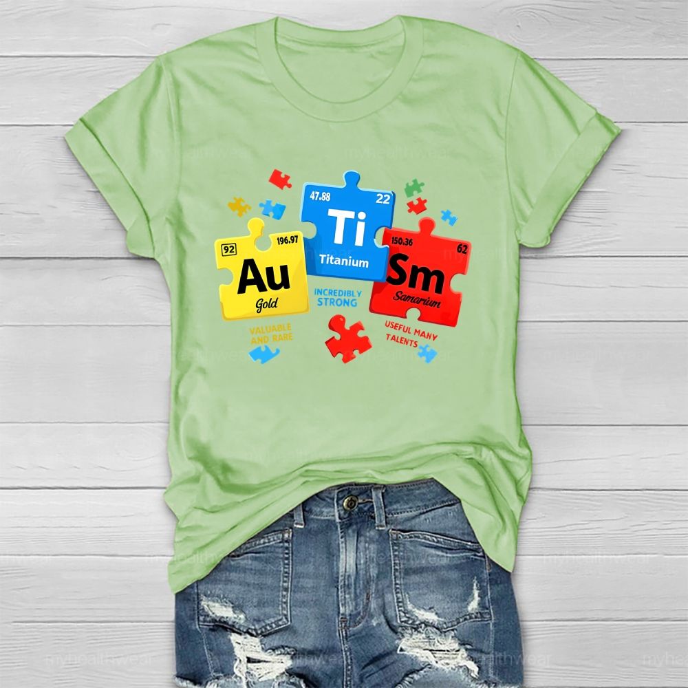 Autism Red Yellow Blue Puzzle Healthwear T-shirt