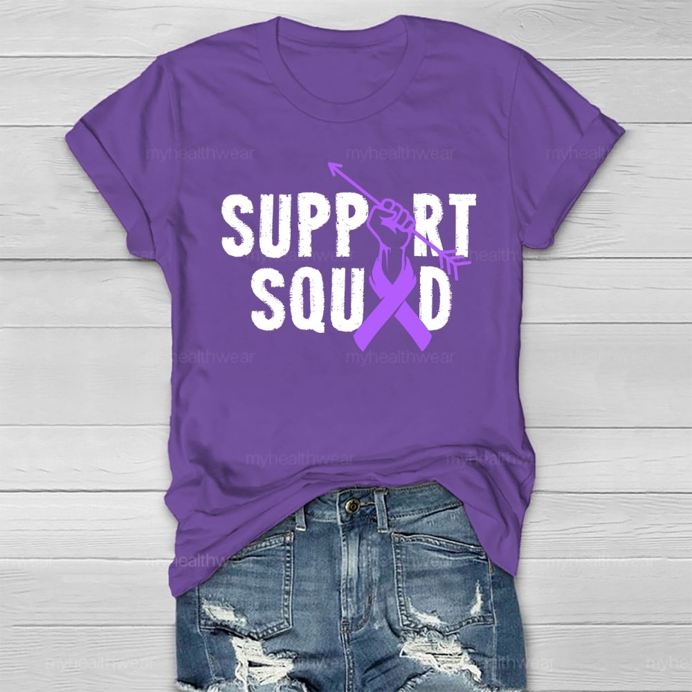 Support Squad Purple Ribbon Healthwear T-shirt