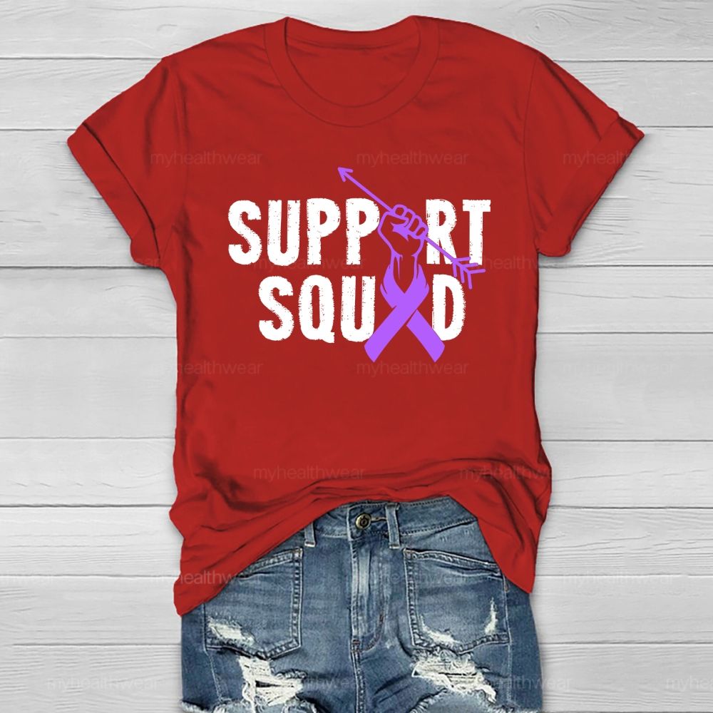 Support Squad Purple Ribbon Healthwear T-shirt