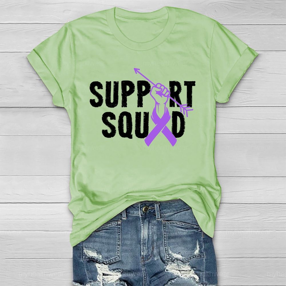 Support Squad Purple Ribbon Healthwear T-shirt