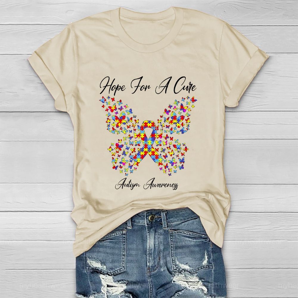 Hope For A Cure Autism Awareness Healthwear T-shirt