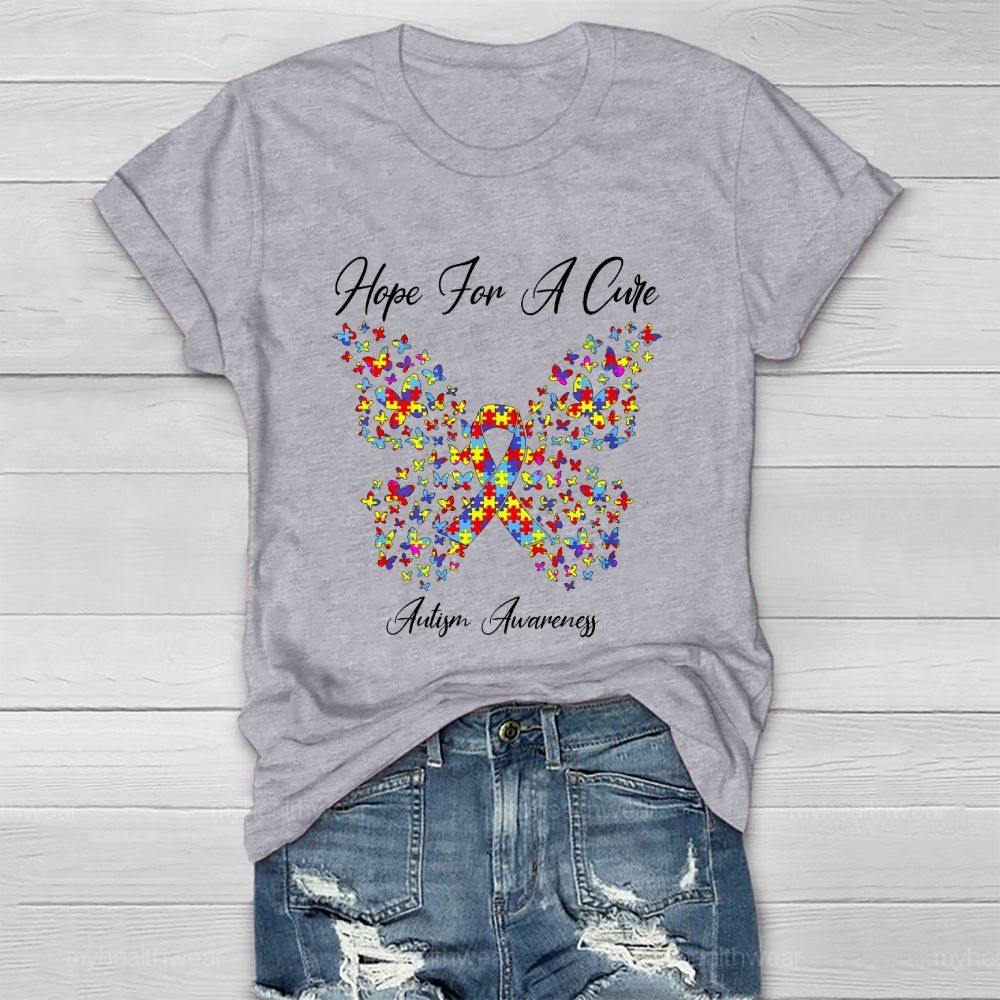 Hope For A Cure Autism Awareness Healthwear T-shirt