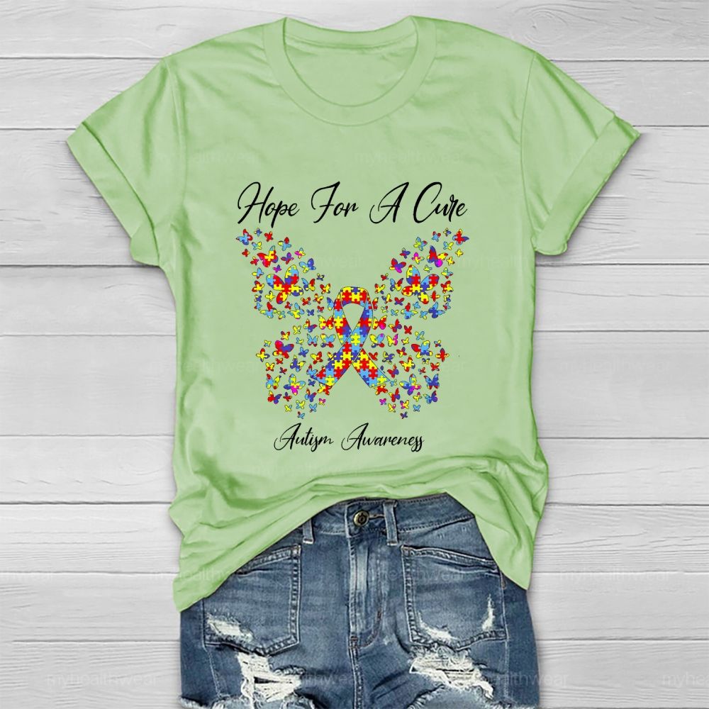 Hope For A Cure Autism Awareness Healthwear T-shirt